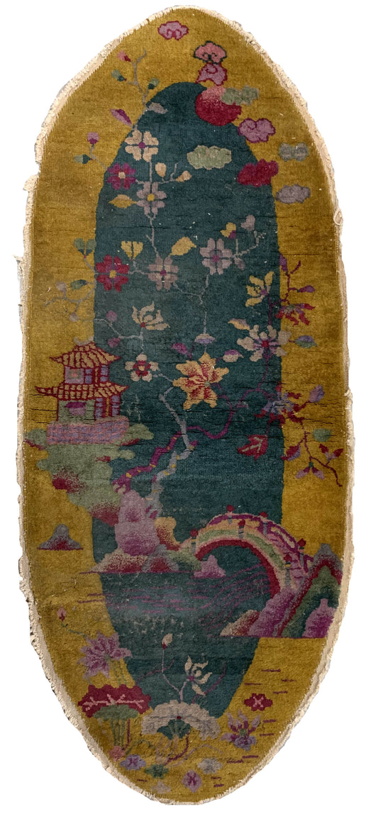 Handmade antique Art Deco Chinese rug 1920s