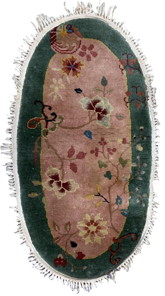 Handmade antique Art Deco Chinese rug 1920s