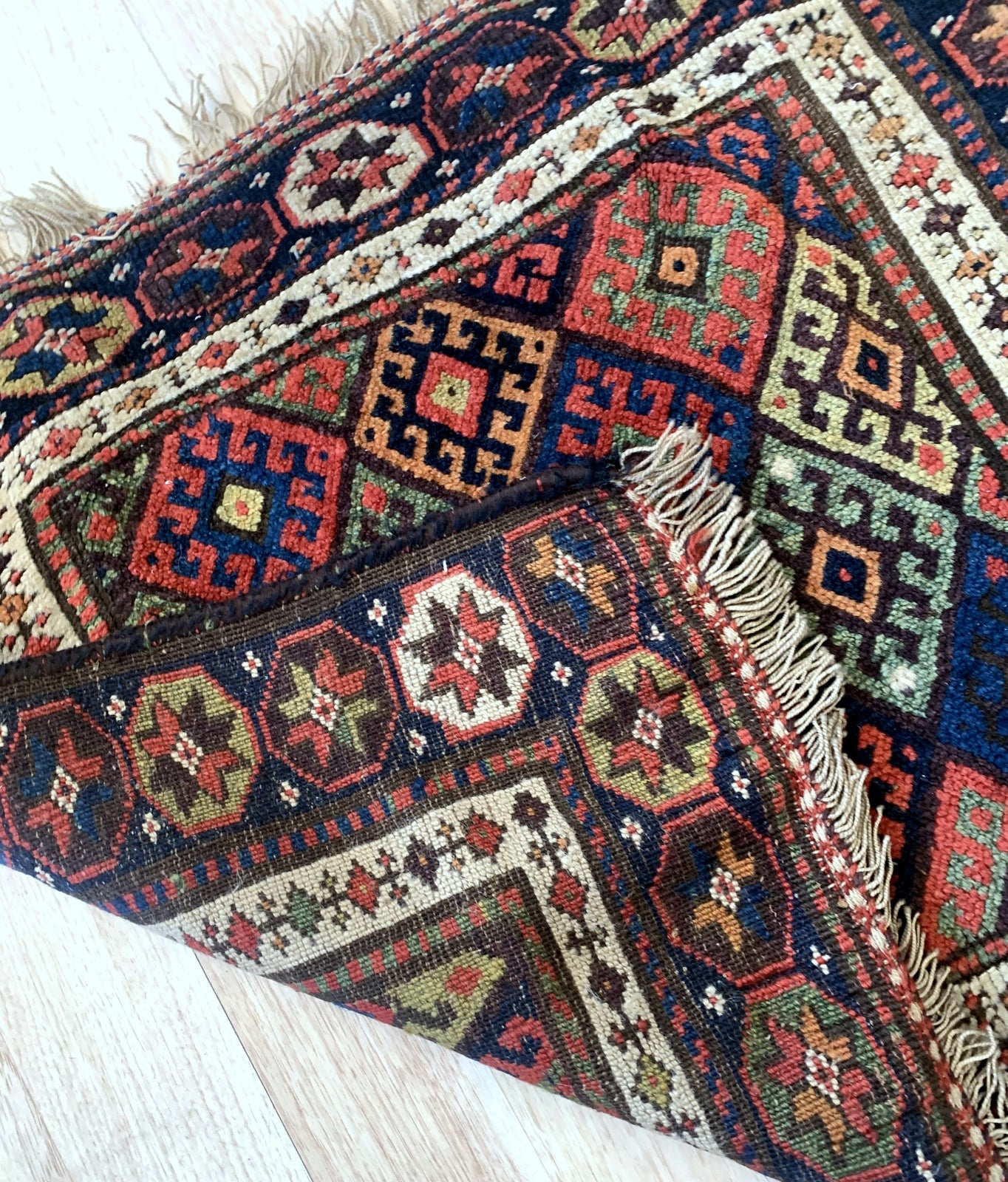 Handmade antique collectible Persian Kurdish bagface 1880s