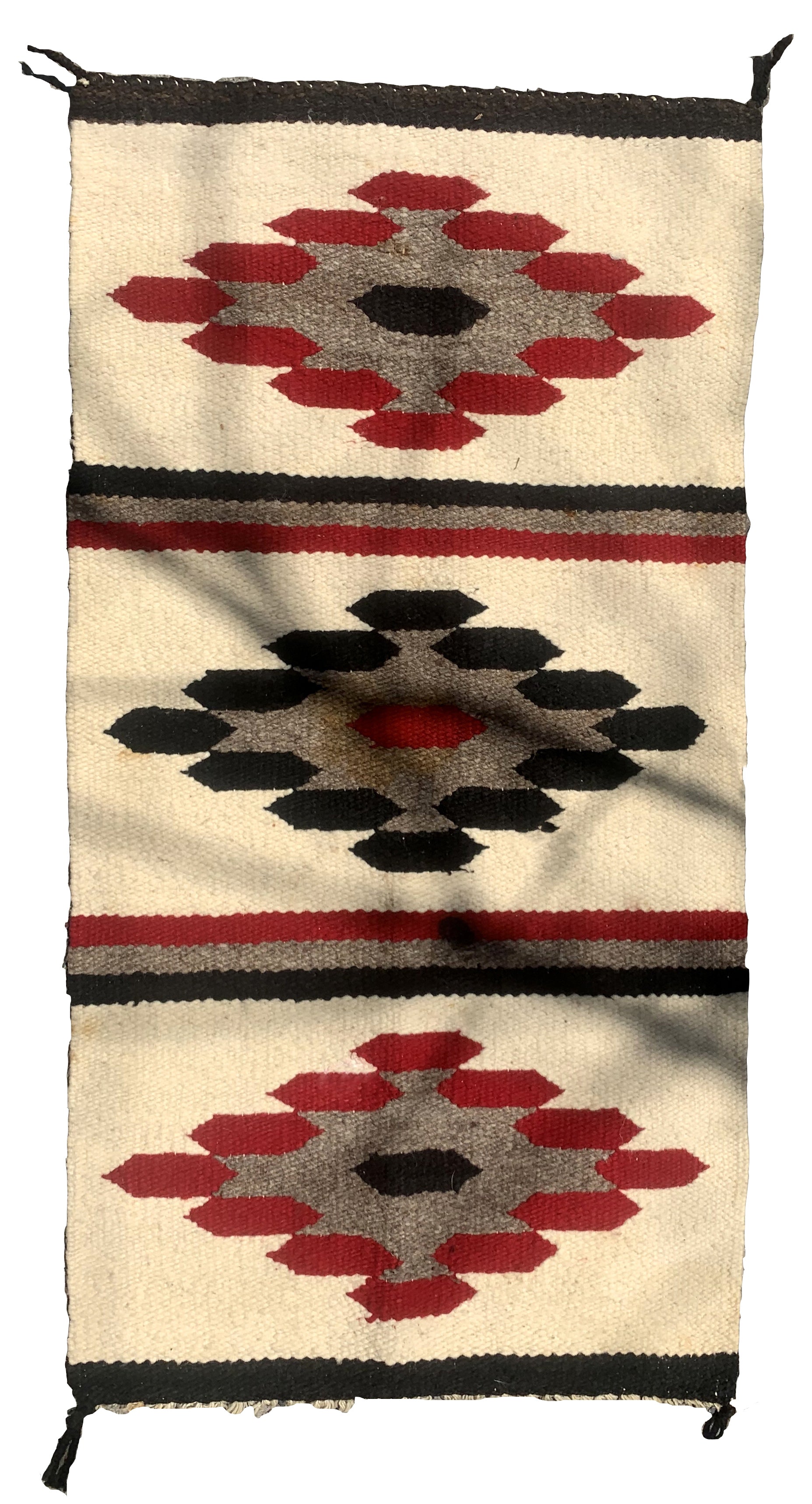 Handmade antique Native American Navajo rug 1900s