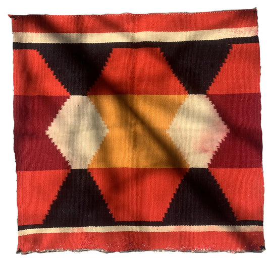 Handmade antique Native American Navajo baby blanket 1880s