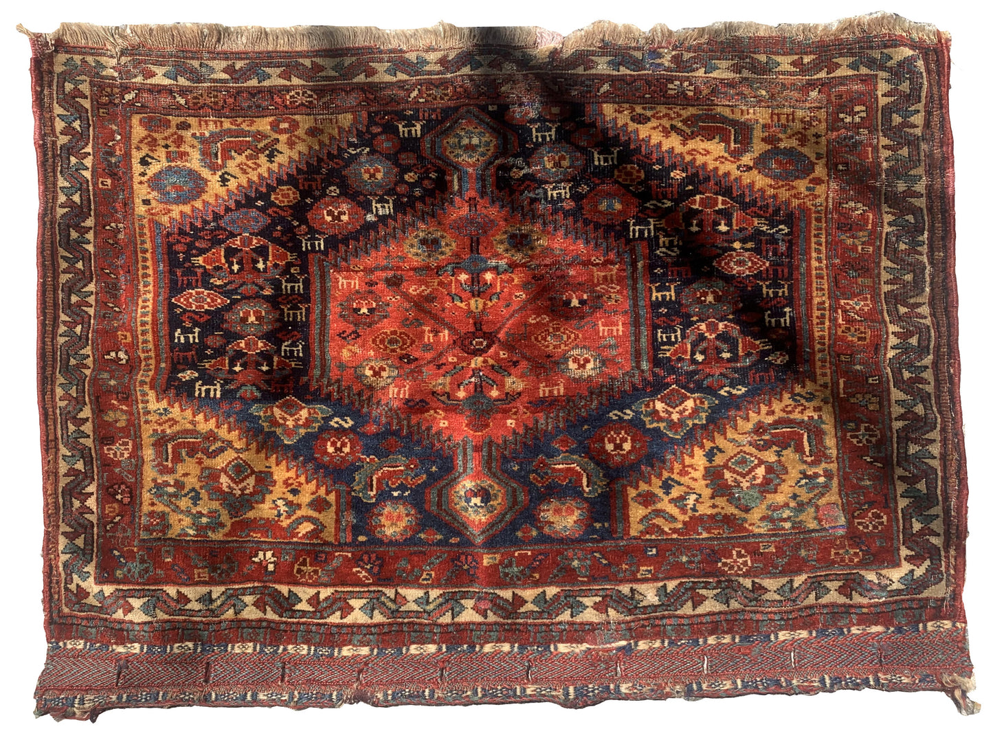 Handmade antique Persian collectible Gashkai bagface 1880s