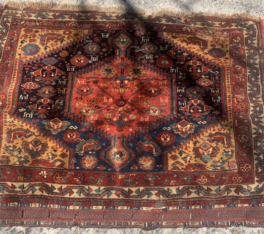 Handmade antique Persian collectible Gashkai bagface 1880s