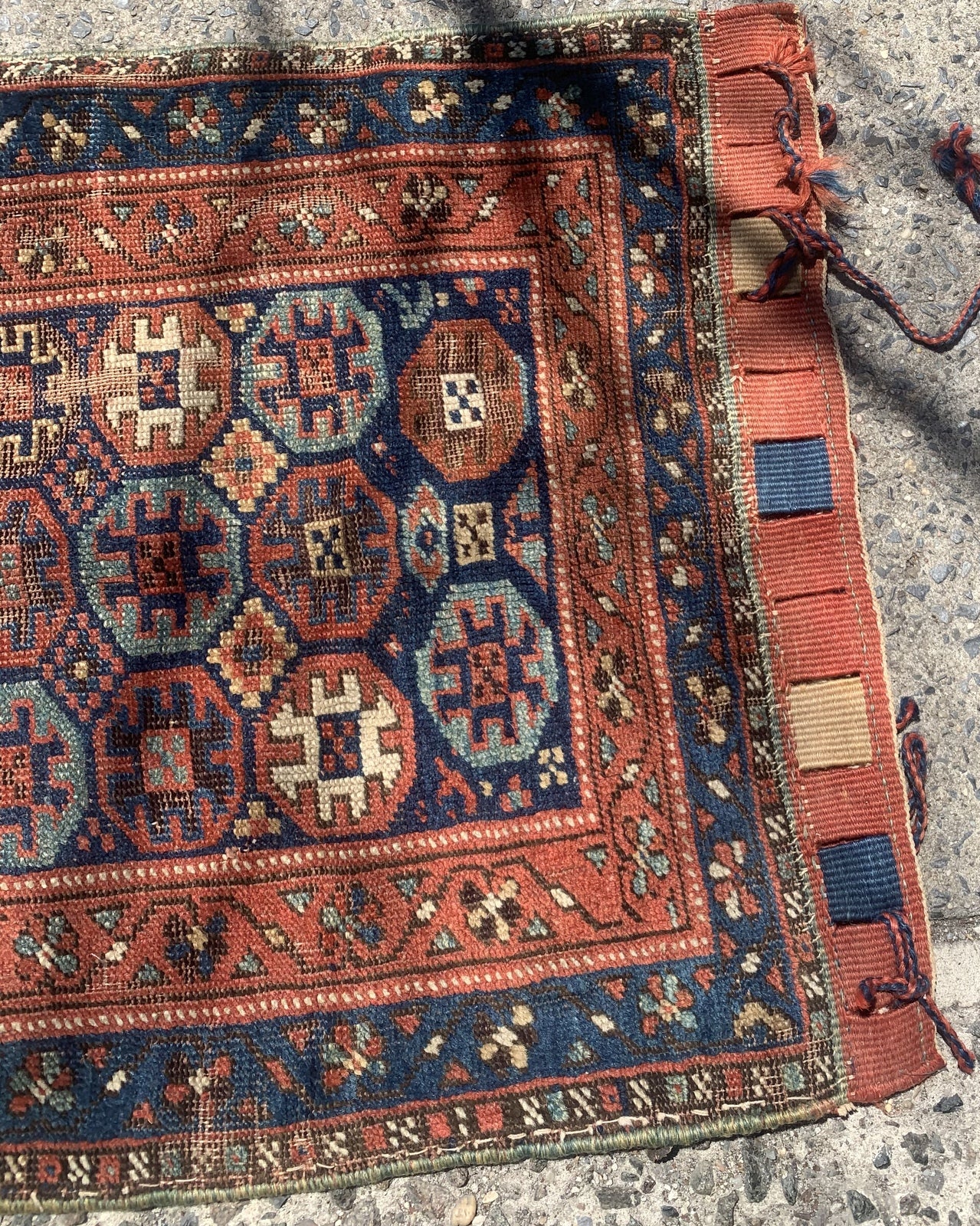 Handmade antique collectible Persian Kurdish bag 1880s
