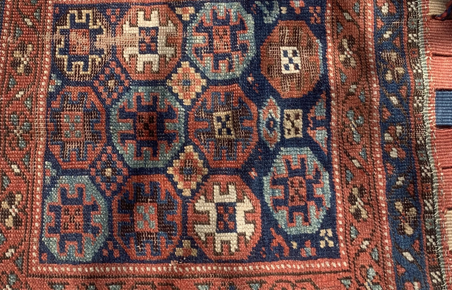 Handmade antique Persian collectible Kurdish bag. The bag is from the end of 19th century in original condition, it has some signs of age.