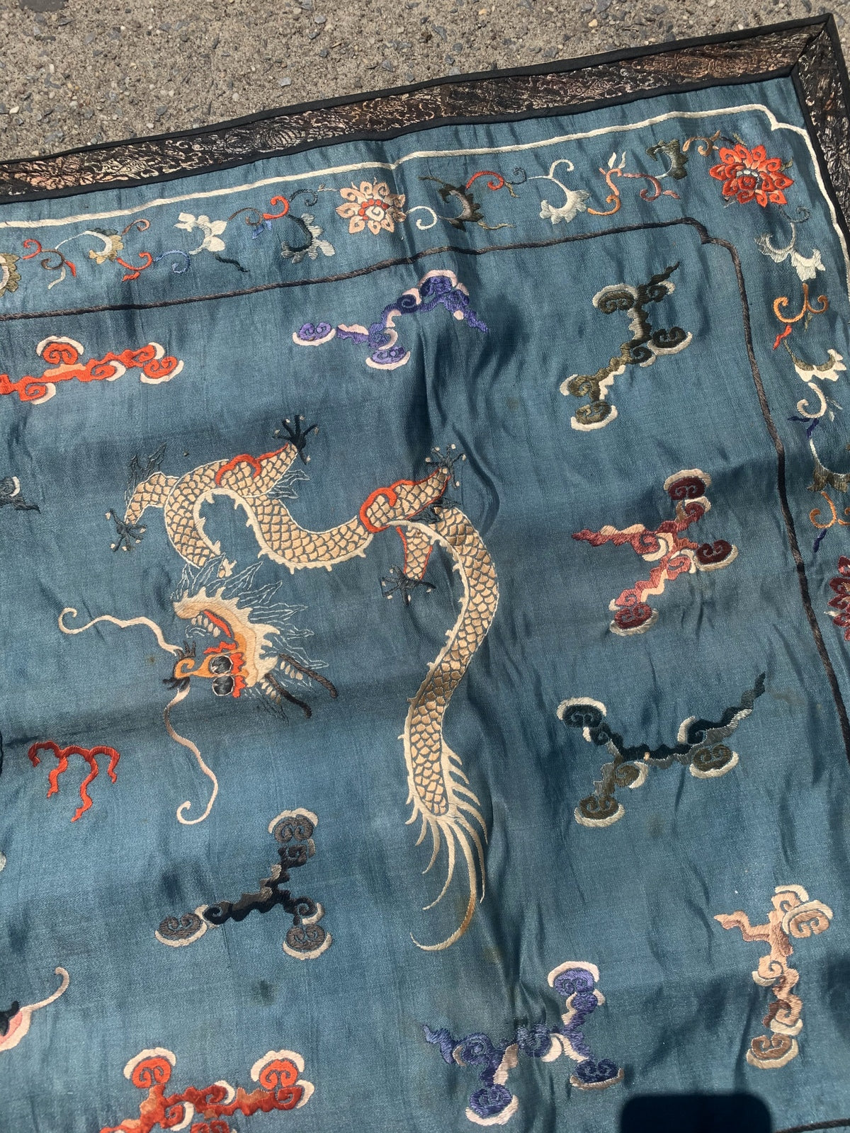 Handmade antique Chinese collectible silk textile 1870s