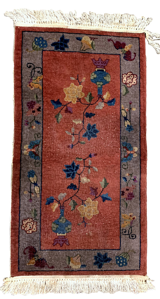 Handmade antique Art Deco Chinese rug 1920s