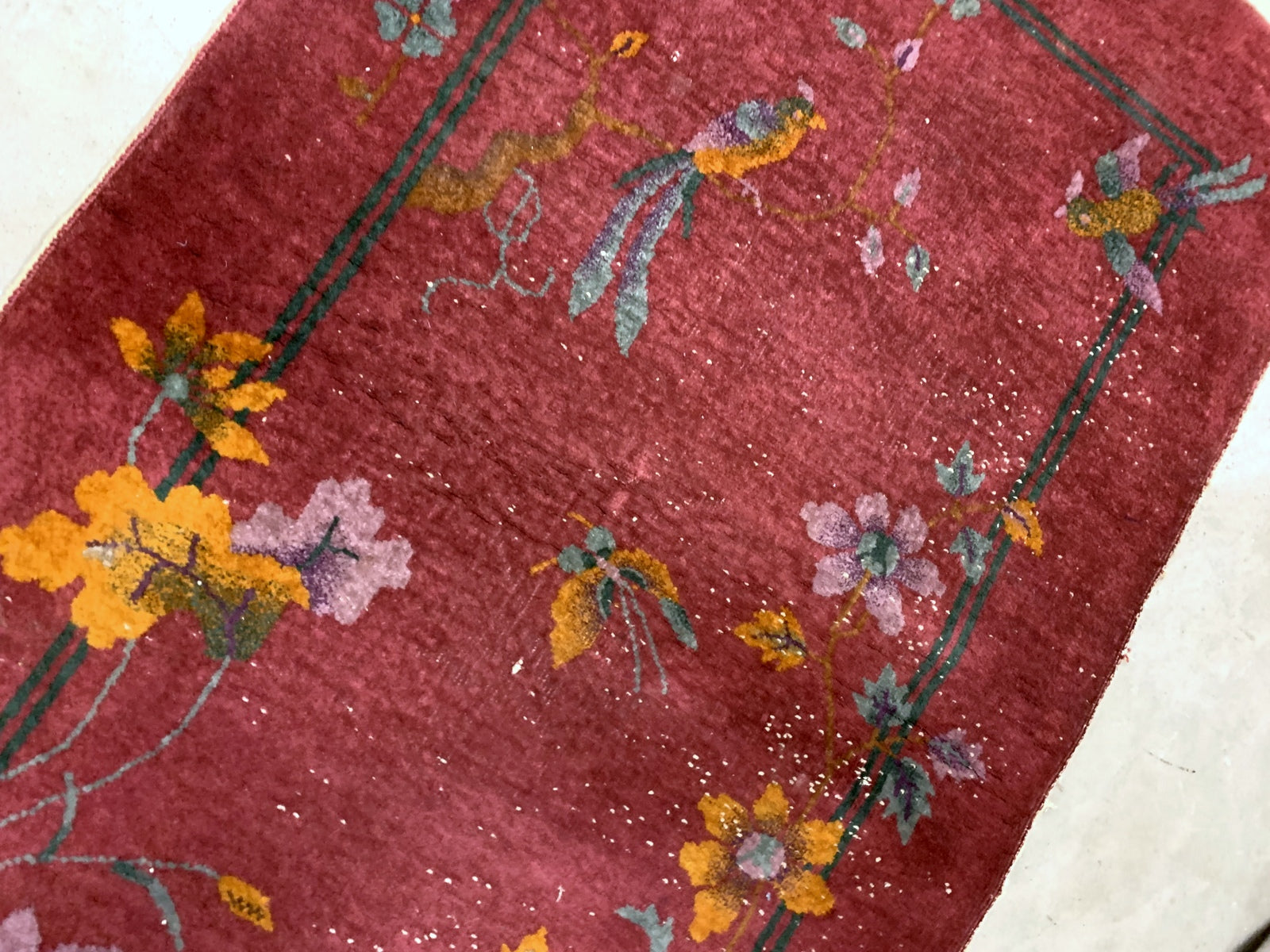 Handmade antique Art Deco Chinese rug 1920s