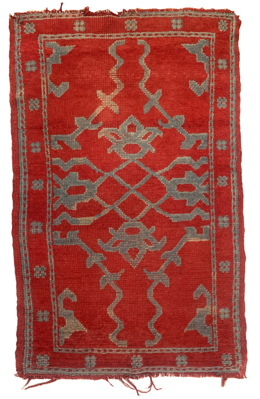 Handmade antique Turkish Oushak rug 1880s