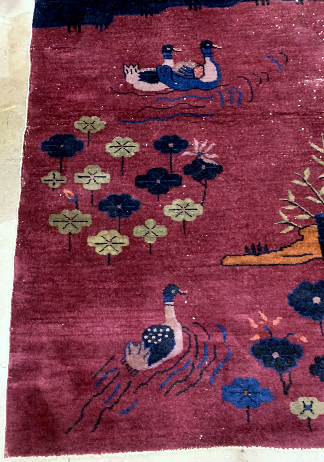 Handmade antique Art Deco Chinese rug 1920s