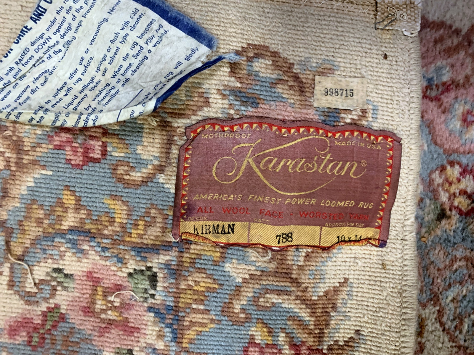 Vintage American Karastan rug 1950s