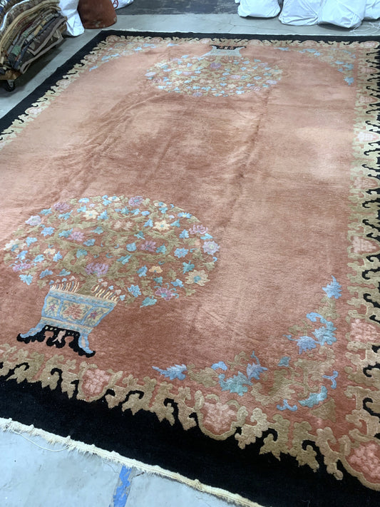 Handmade antique Art Deco Chinese rug 1920s