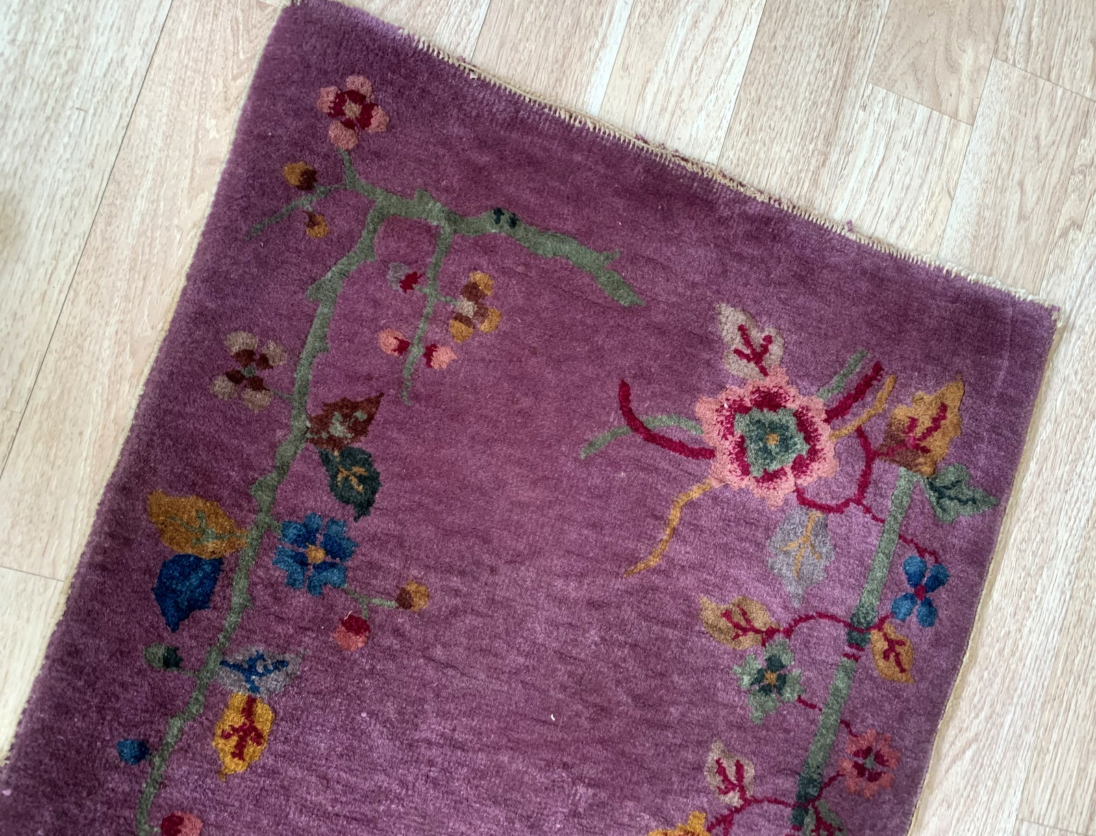Art Deco Chinese Rug with Muted Purplish-Pink Heather Shades