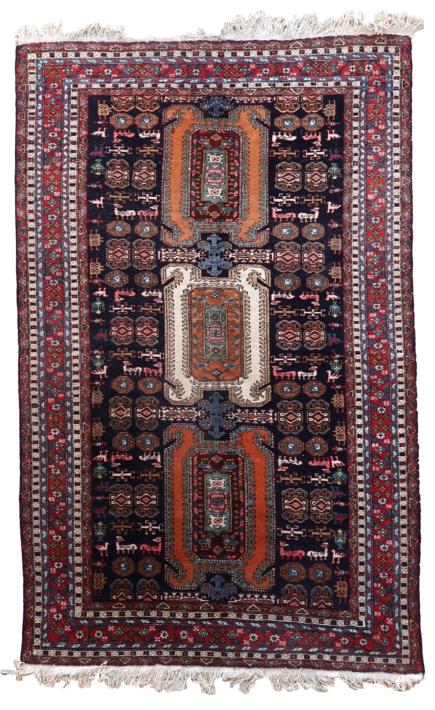 Handmade vintage Armenian Erevan rug 1960s