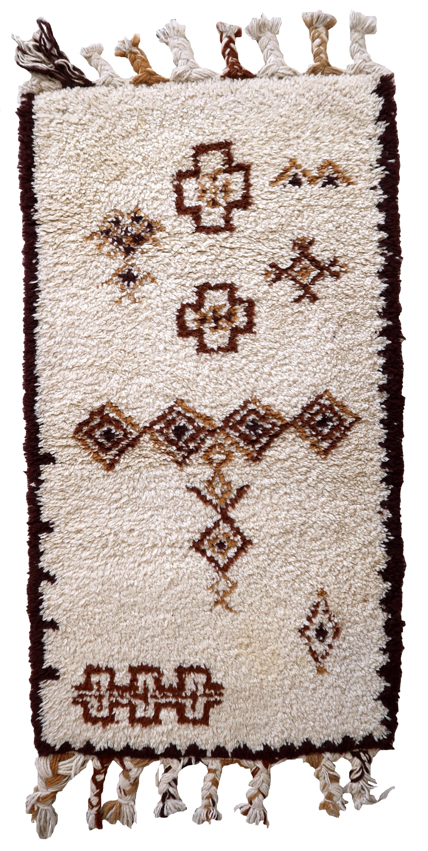 Handmade vintage Moroccan Berber rug 1970s