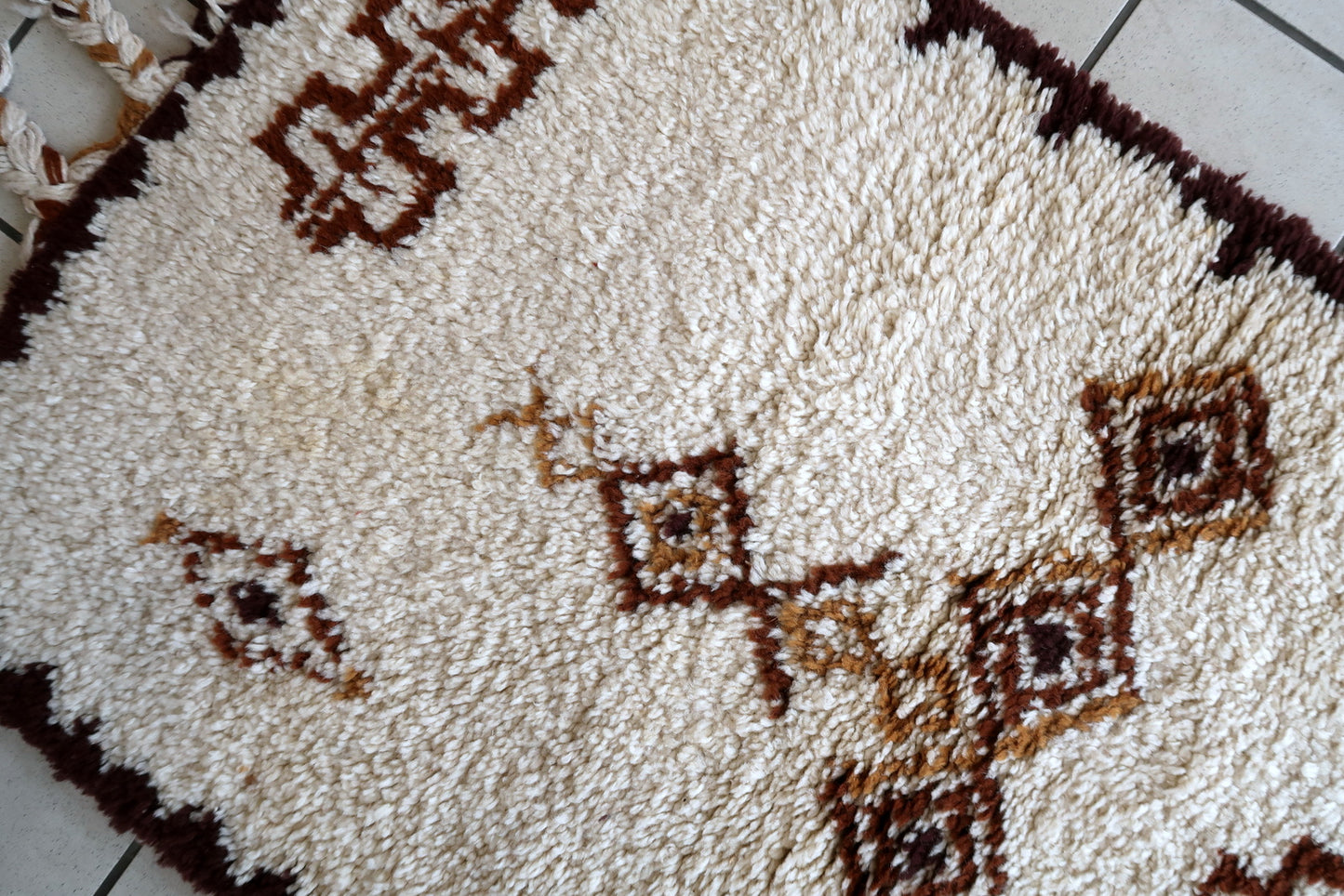 Handmade vintage Moroccan Berber rug 1970s