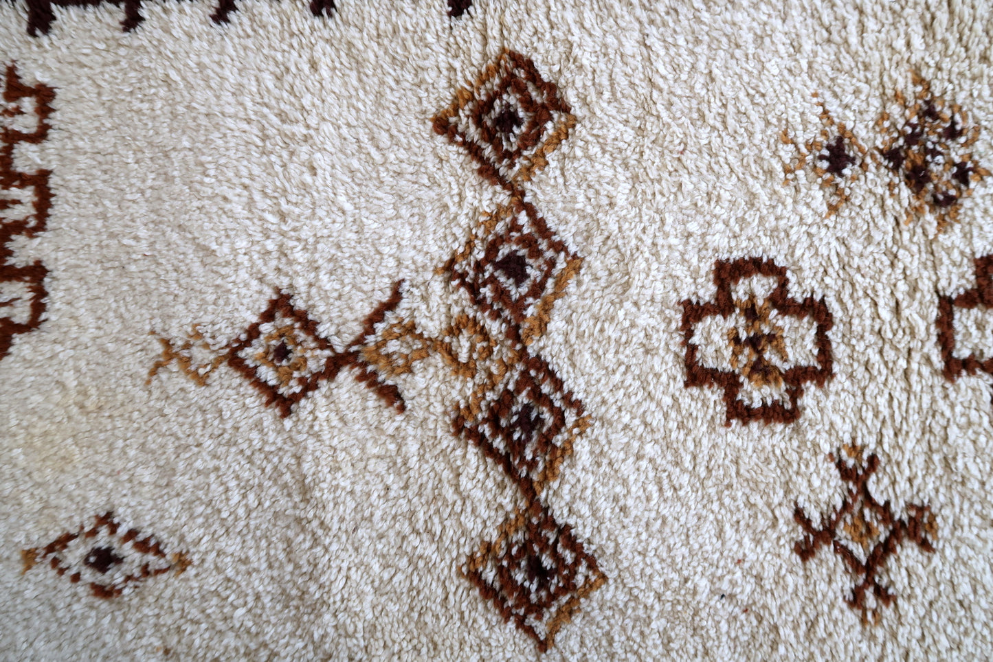 Handmade vintage Moroccan Berber rug 1970s