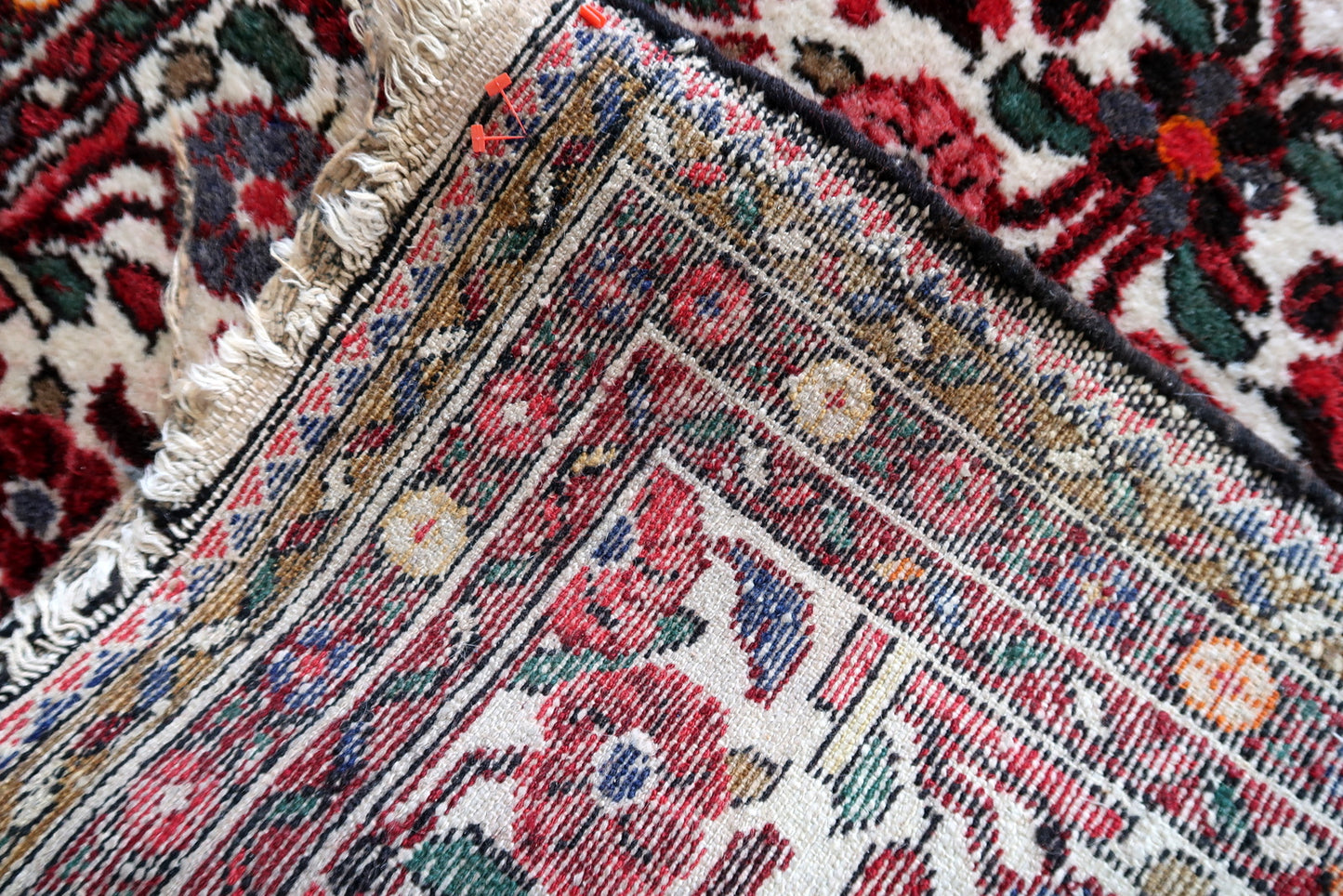 Handmade antique Persian Malayer runner in floral design. The runner is from the beginning of 20th century in original good condition.