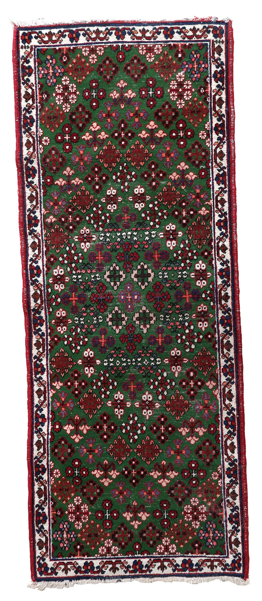 Handmade antique Persian Joshagan runner 1930s