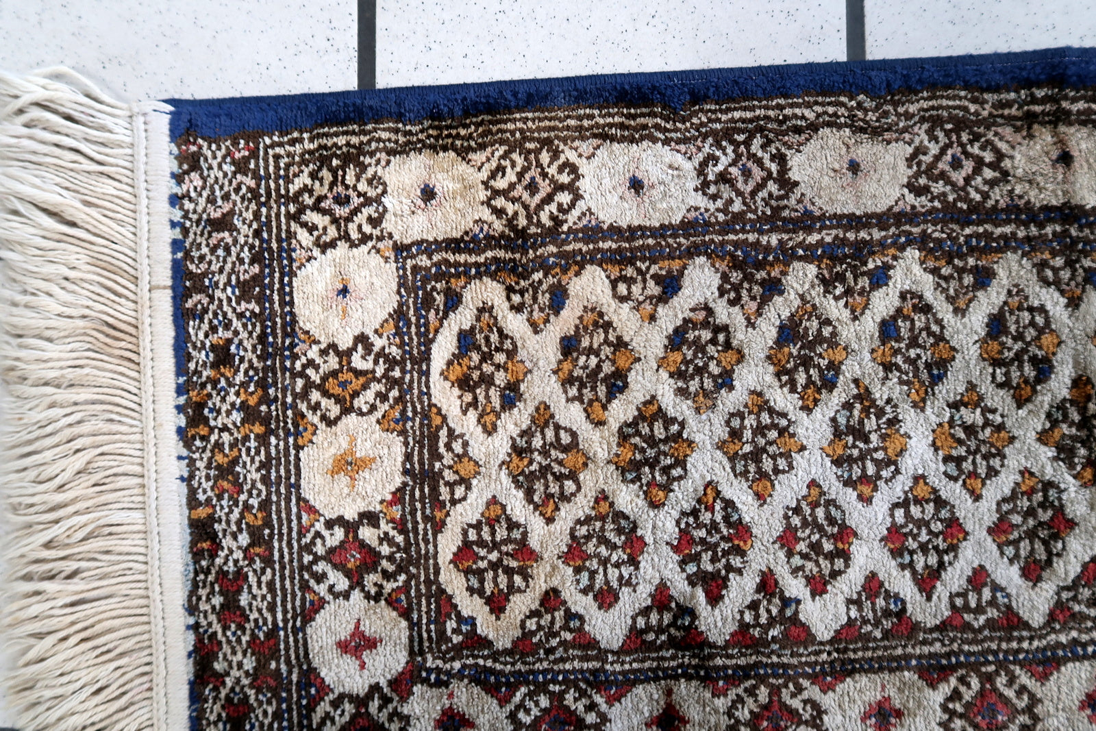 Vintage Turkish Sivas silk mat 1950s