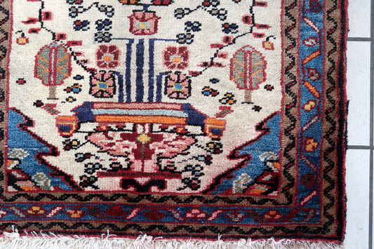 Handmade vintage Persian Mahal rug 1970s