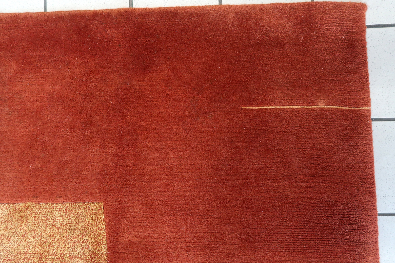 Handmade vintage Tibetan Khaden rug 1970s