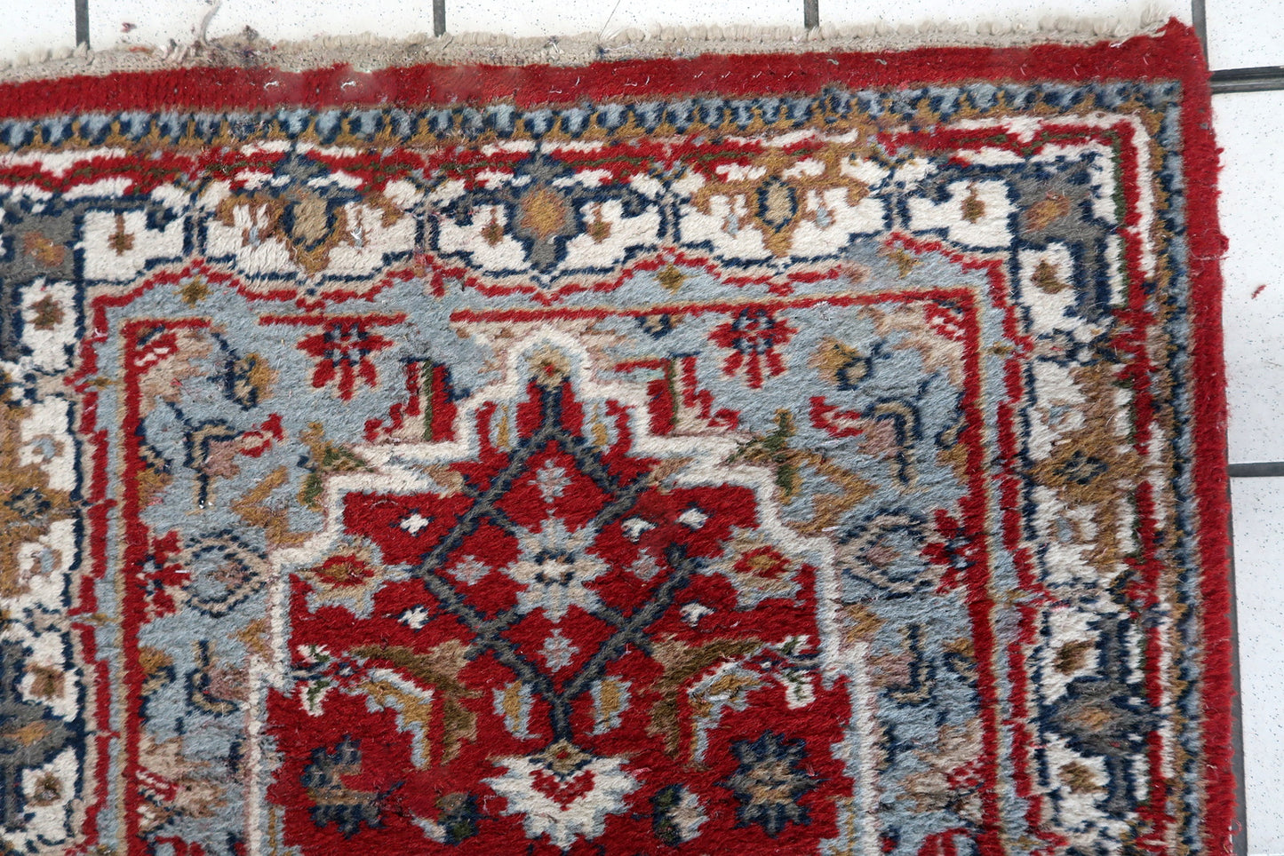 Handmade vintage Persian Hamadan rug 1970s