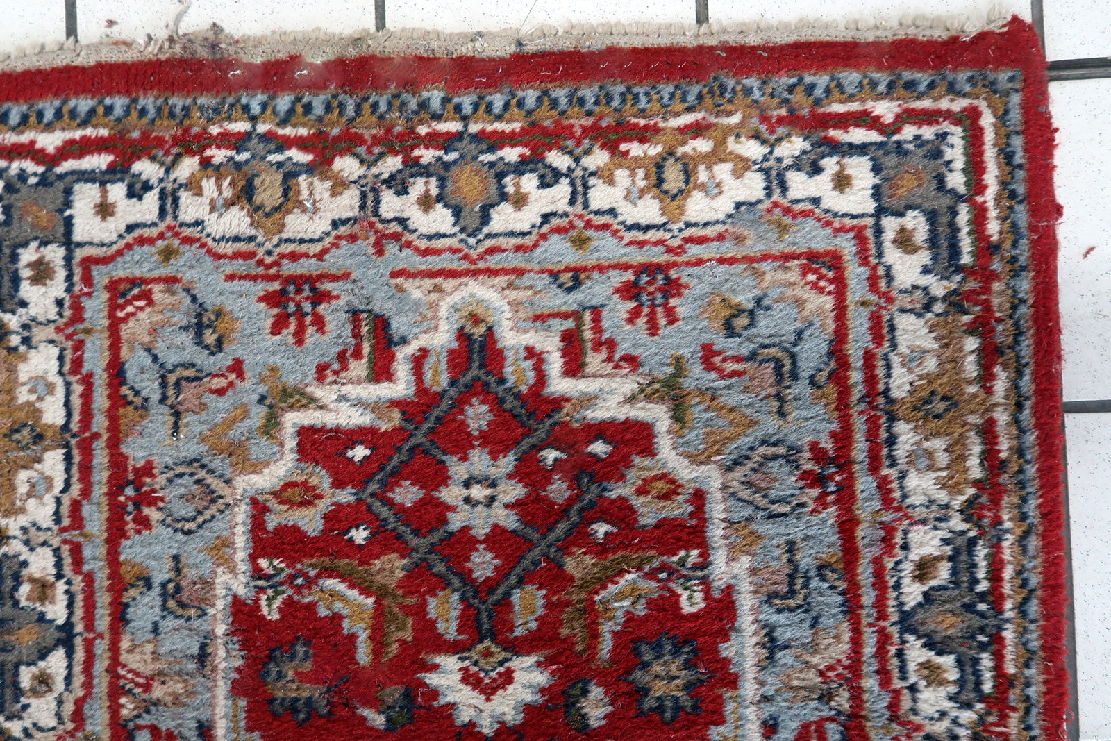 Handmade vintage Persian Hamadan rug 1970s