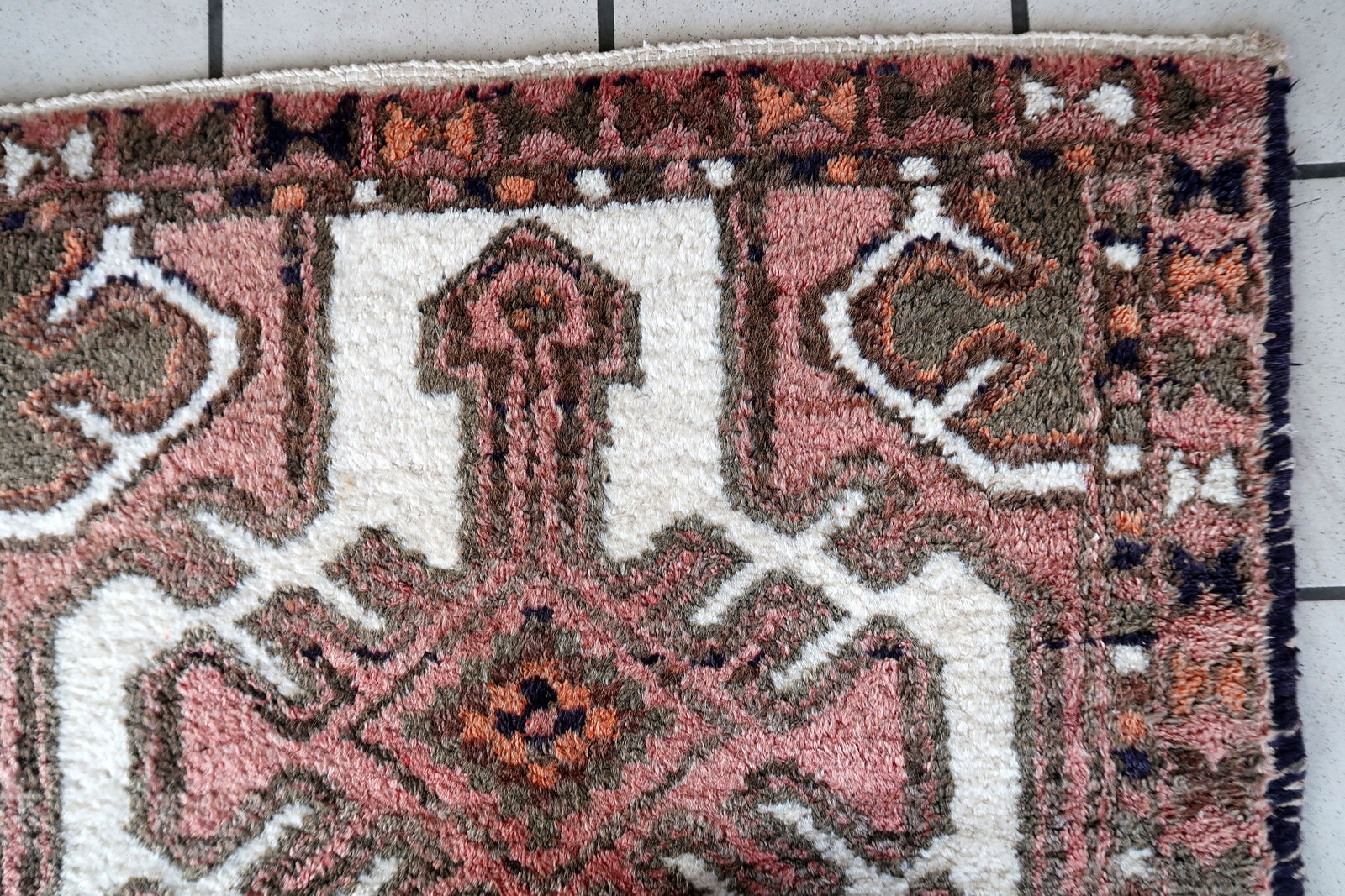 Handmade vintage Persian Hamadan rug 1970s