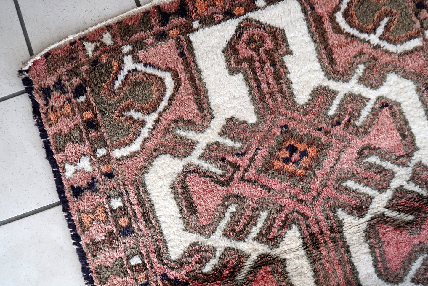 Handmade vintage Persian Hamadan rug 1970s