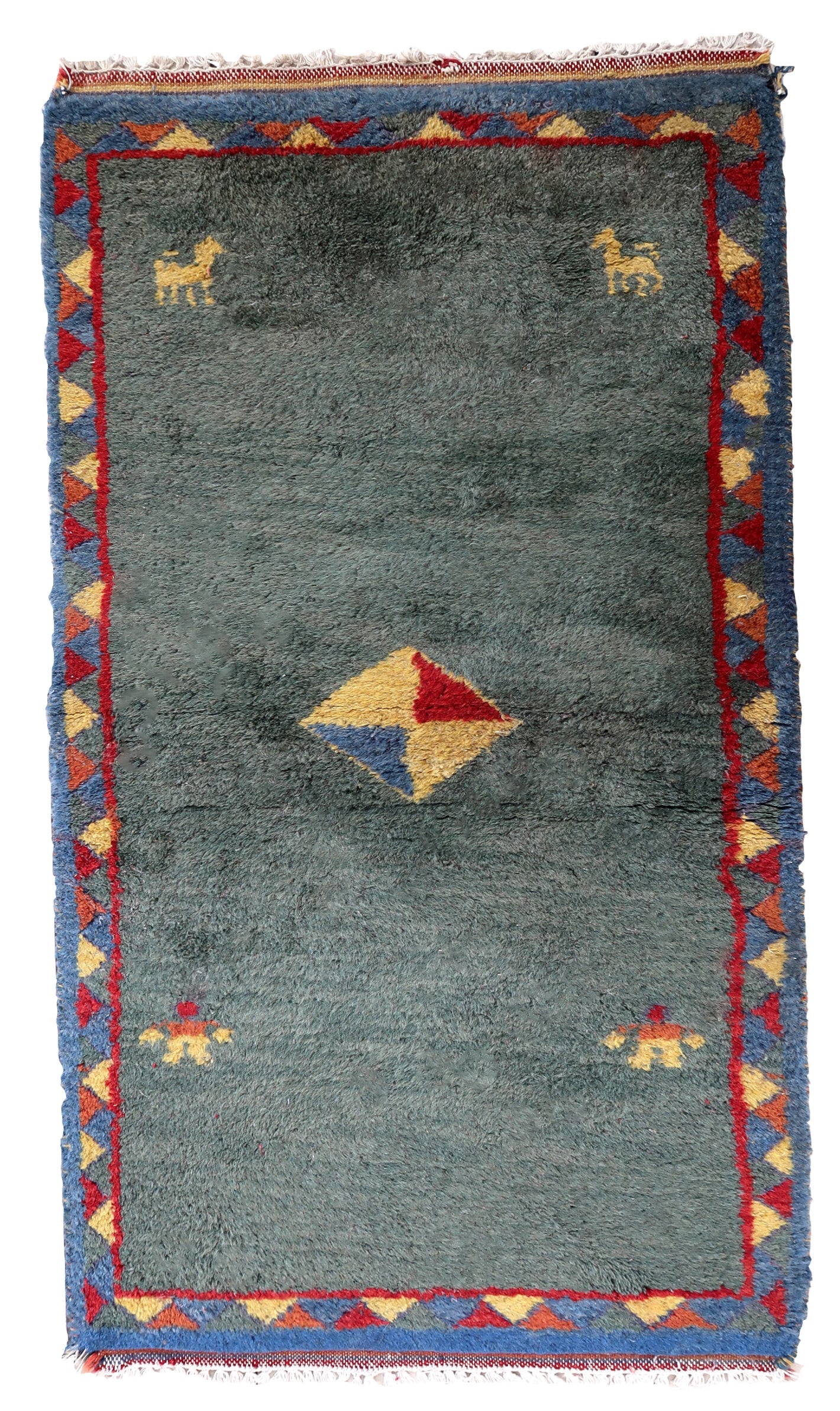 Handmade vintage Persian Gabbeh rug 1970
