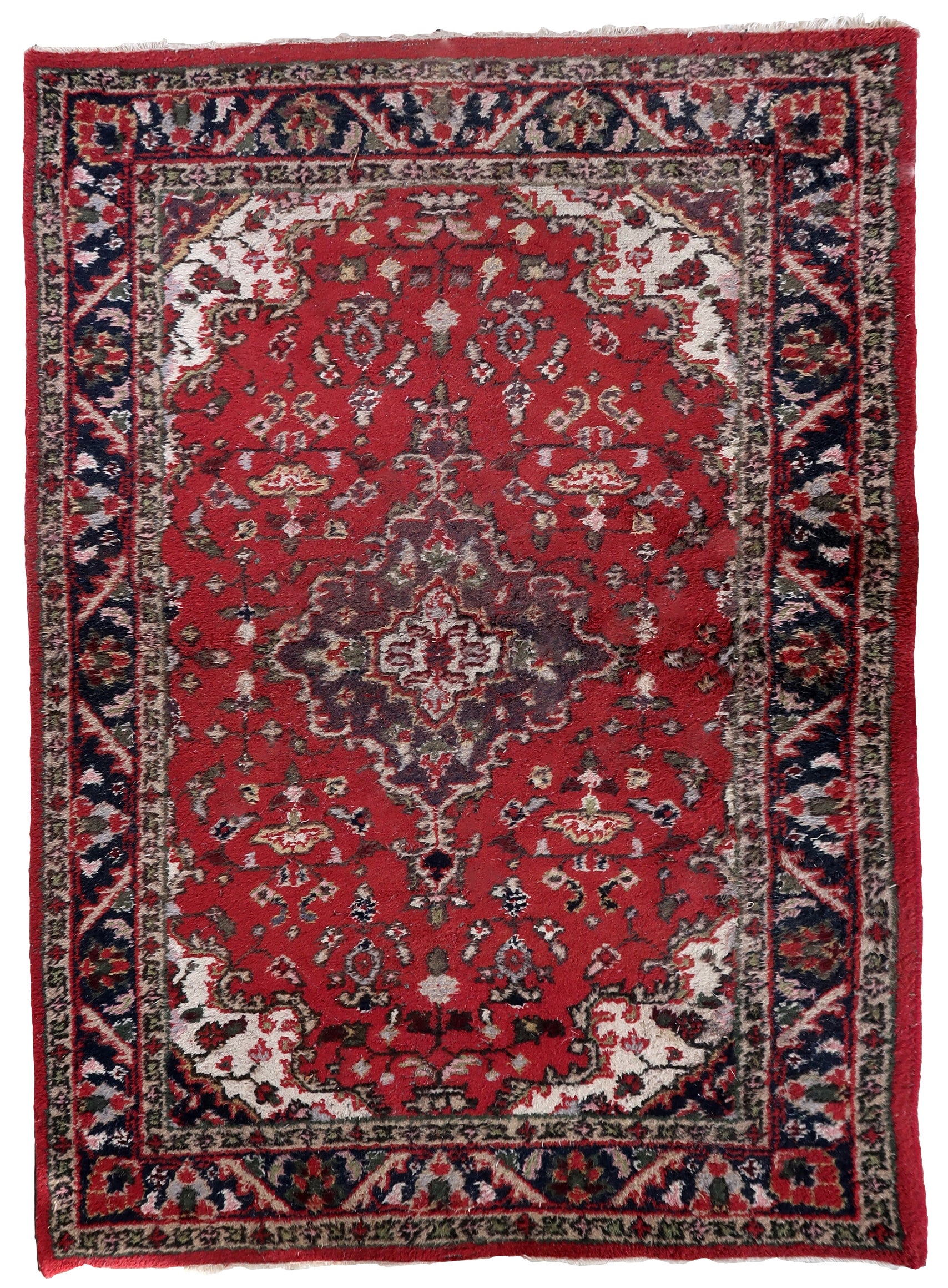 Handmade vintage Persian Hamadan rug 1970s