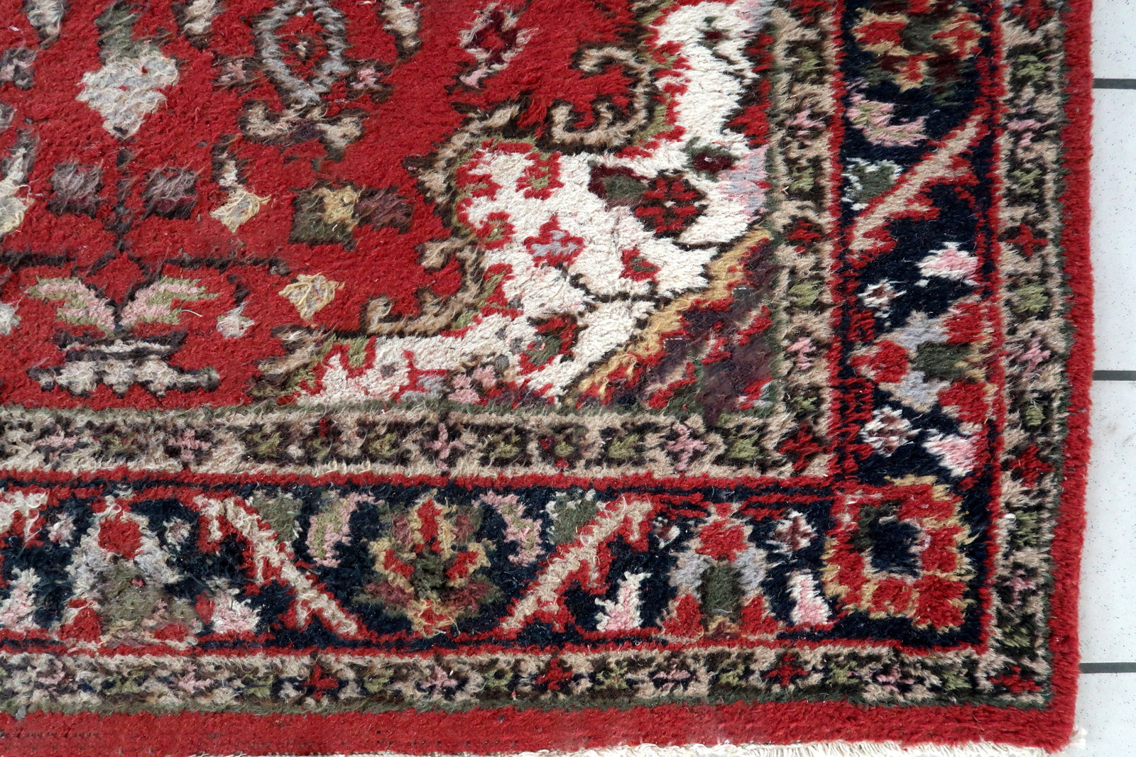 Handmade vintage Persian Hamadan rug 1970s