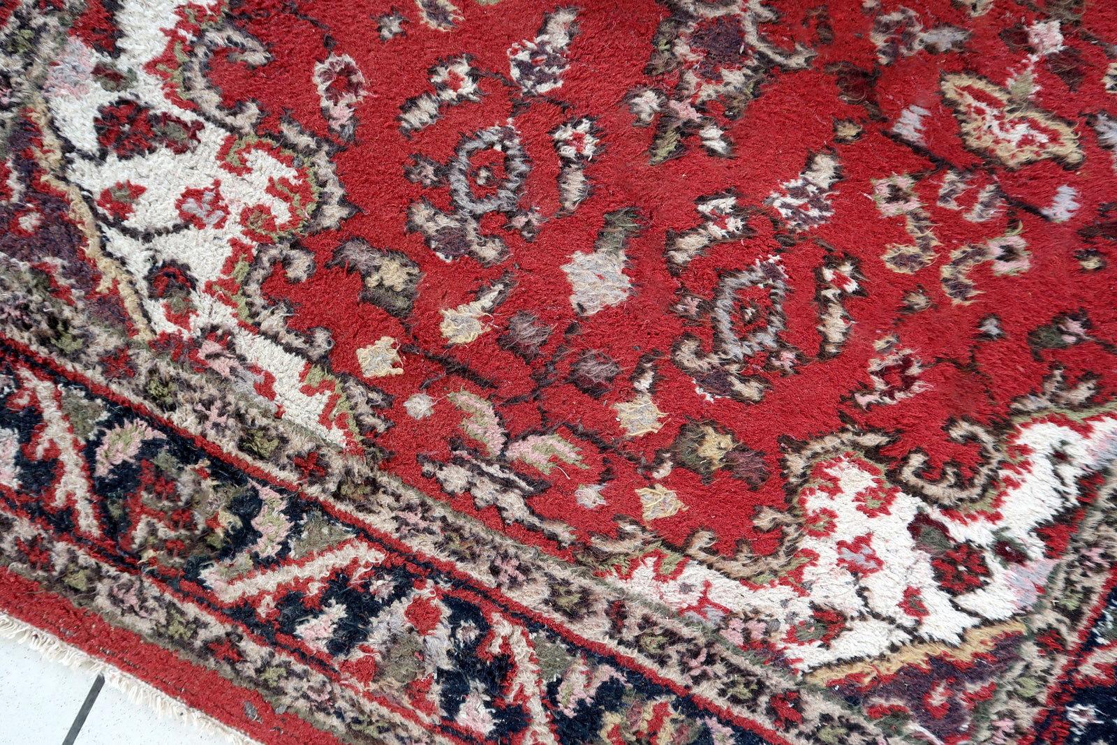 Handmade vintage Persian Hamadan rug 1970s