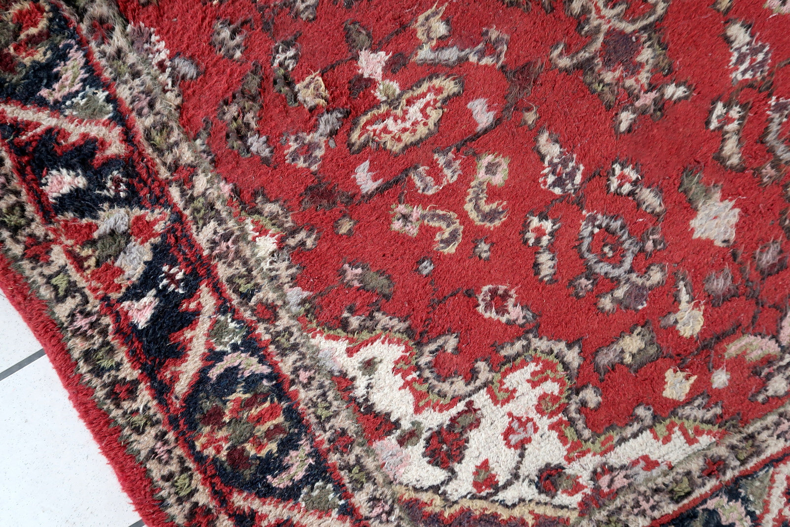Handmade vintage Persian Hamadan rug 1970s