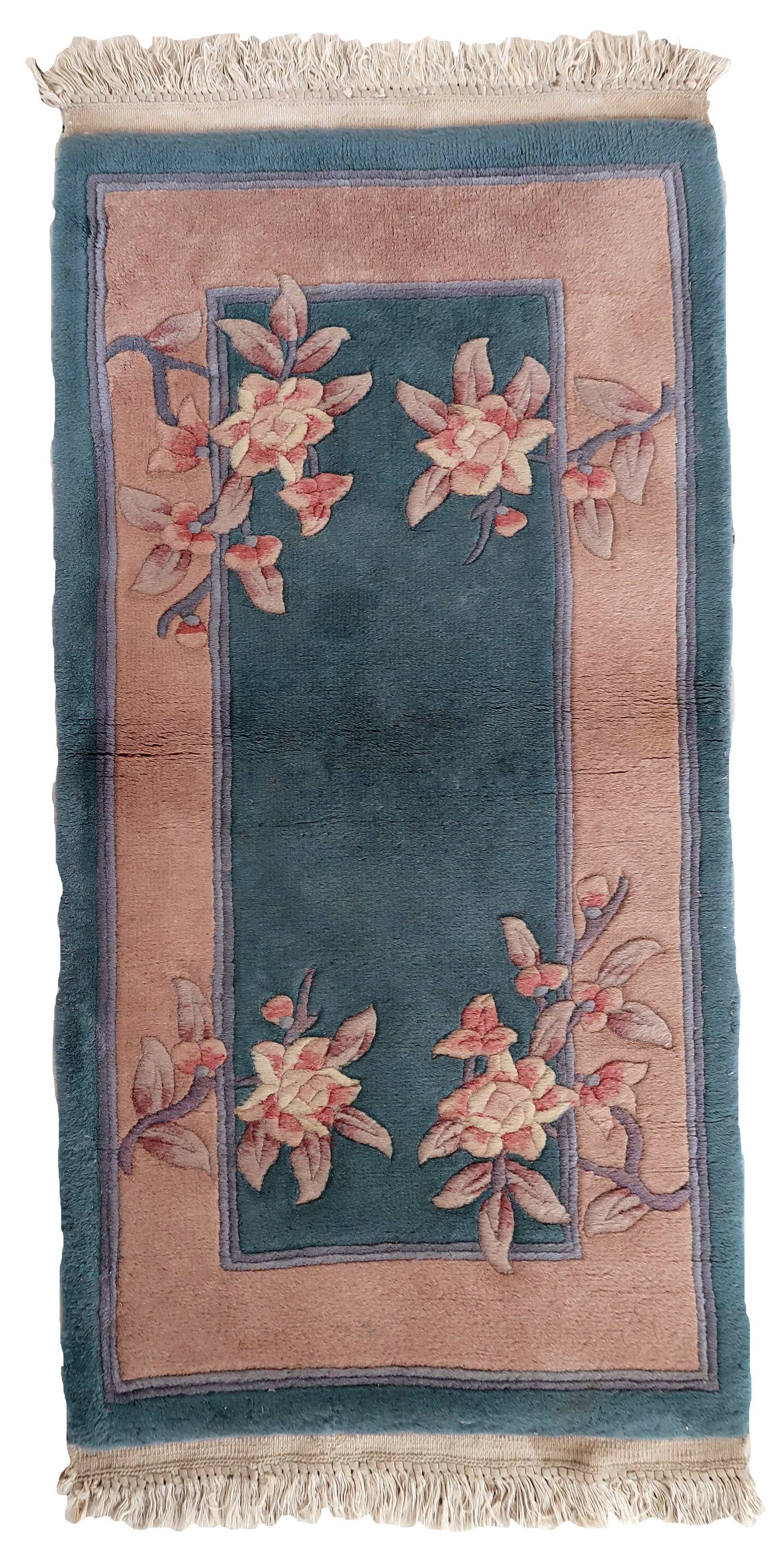 Handmade vintage Art Deco Chinese rug 1970s