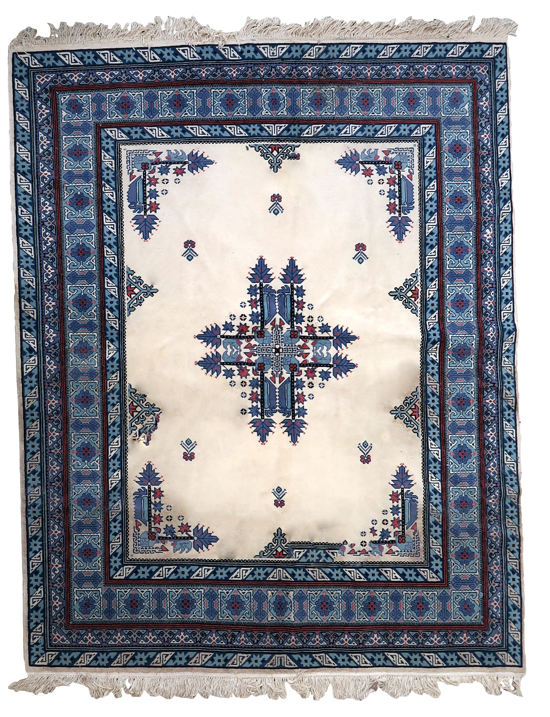 Handmade vintage Tunisian Berber rug 1970s