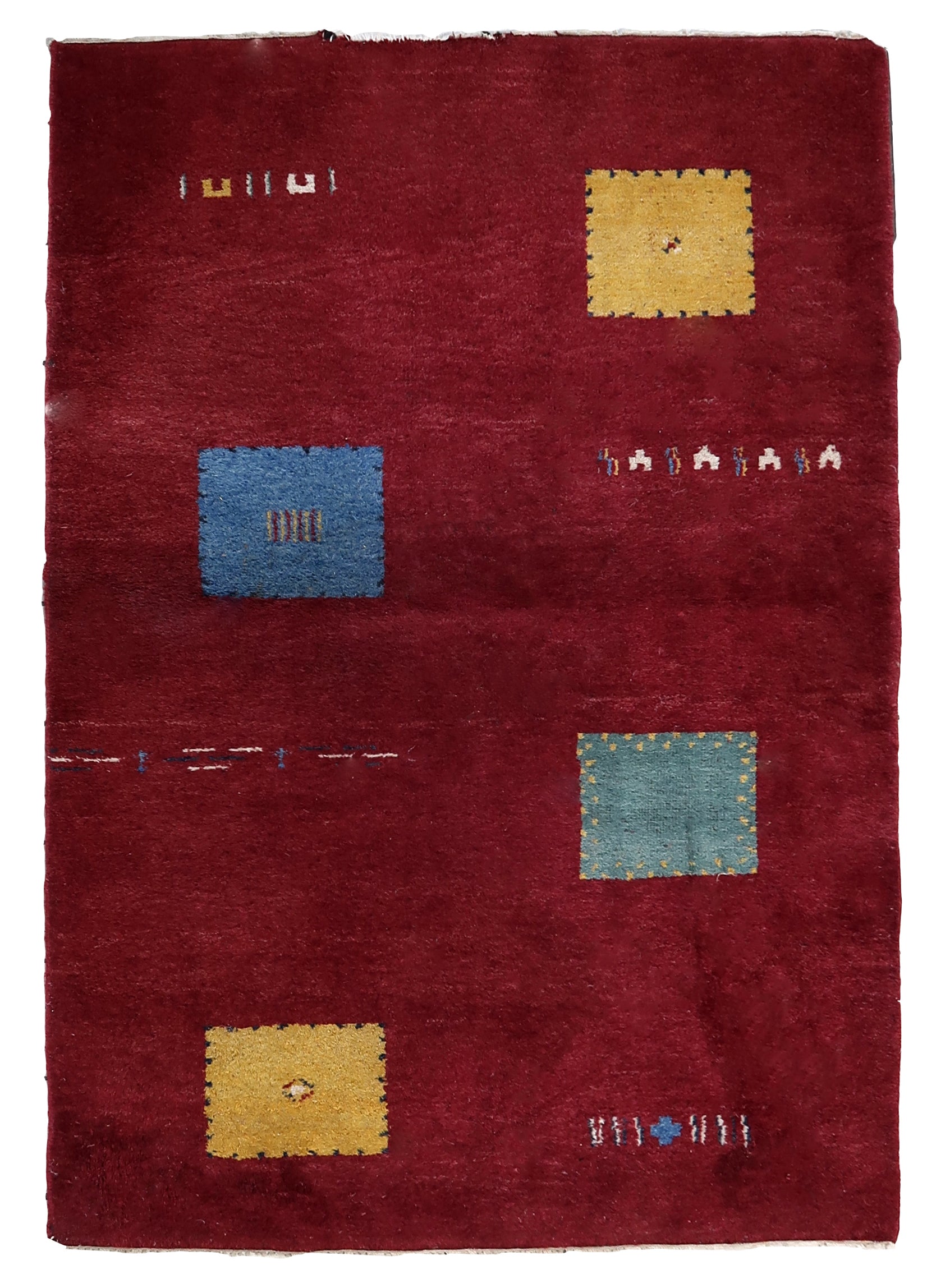 Handmade vintage Persian Gabbeh rug 1970s