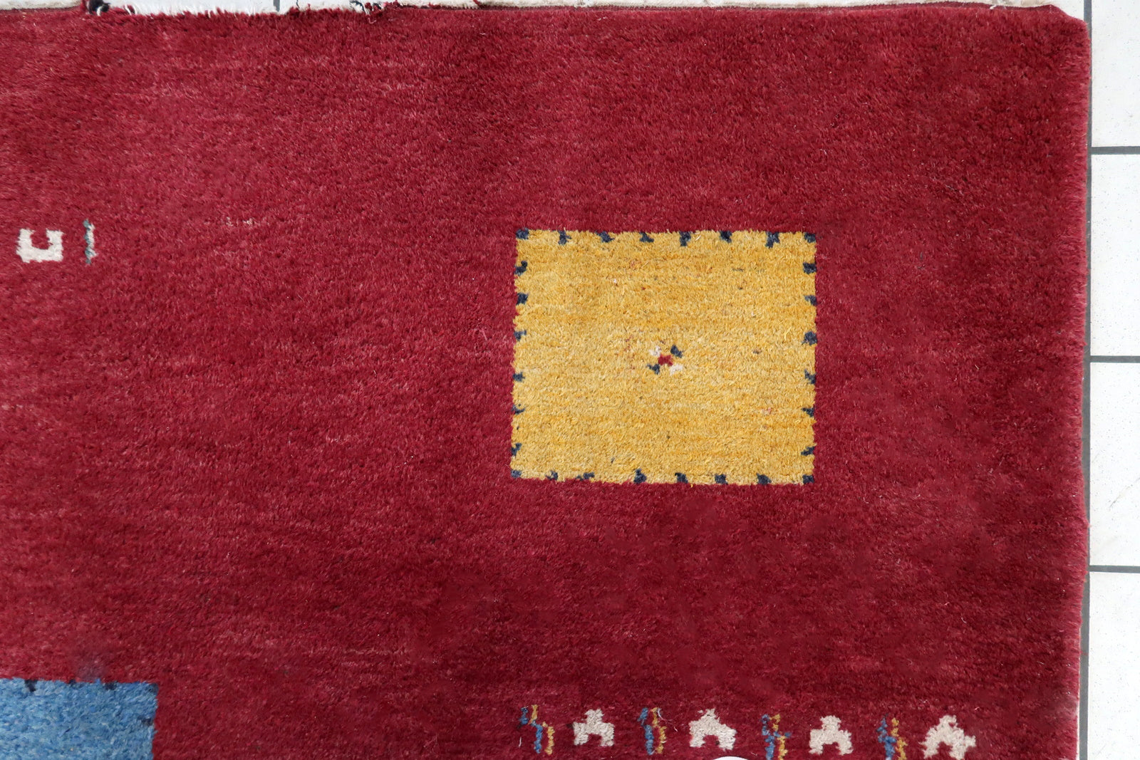 Handmade vintage Persian Gabbeh rug 1970s