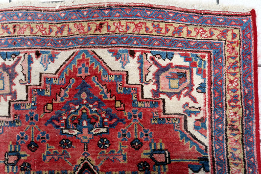Handmade vintage Persian Hamadan rug 1970s
