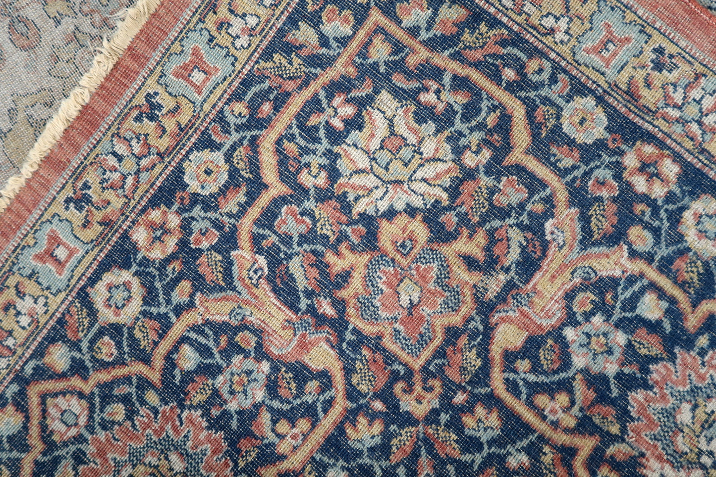 Vintage German Tabriz style distressed rug 8.4' x 11.4' (258cm x 350cm) 1950s - 1C1043