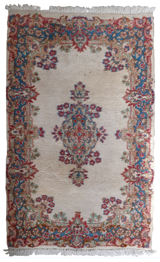 Handmade vintage Persian Kerman rug 1960s