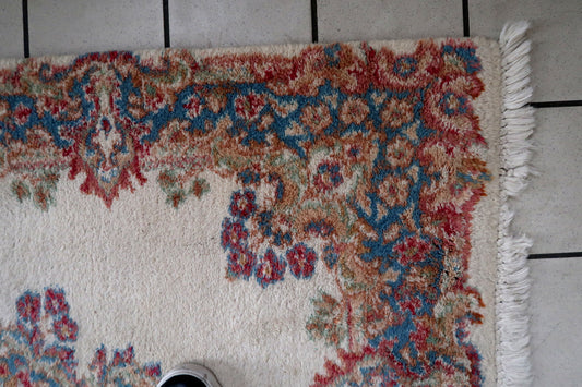 Handmade vintage Persian Kerman rug 1960s