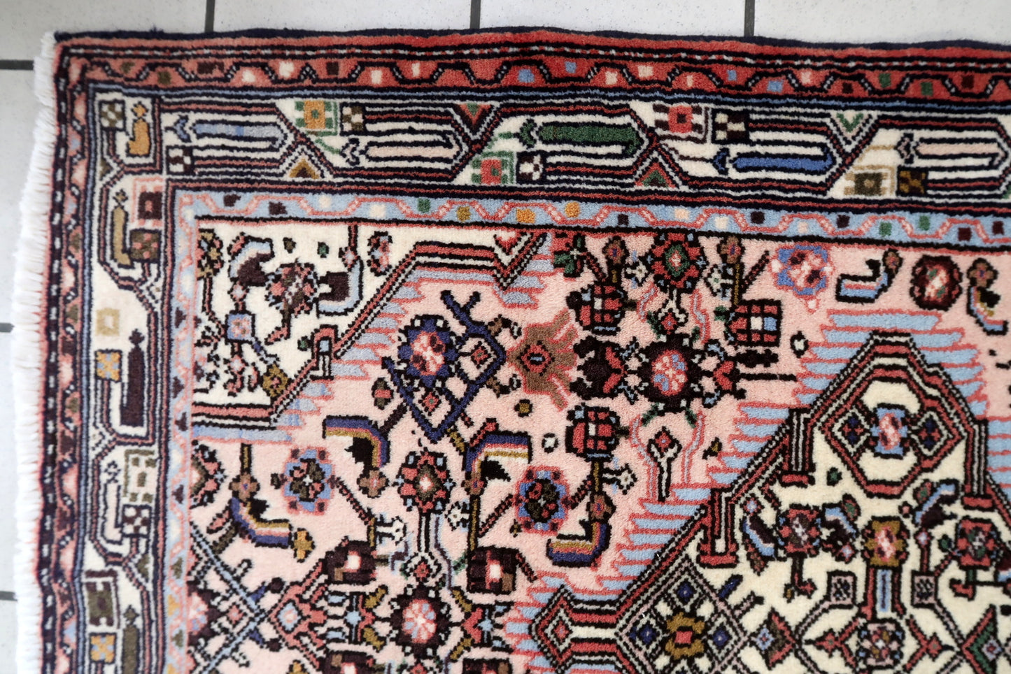 Handmade vintage Persian Malayer rug 1940s
