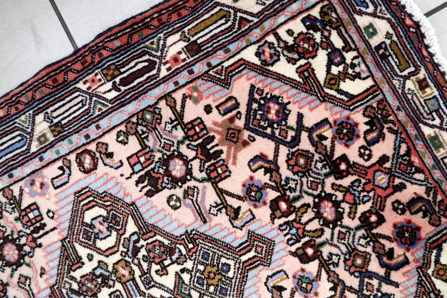 Handmade vintage Persian Malayer rug 1940s