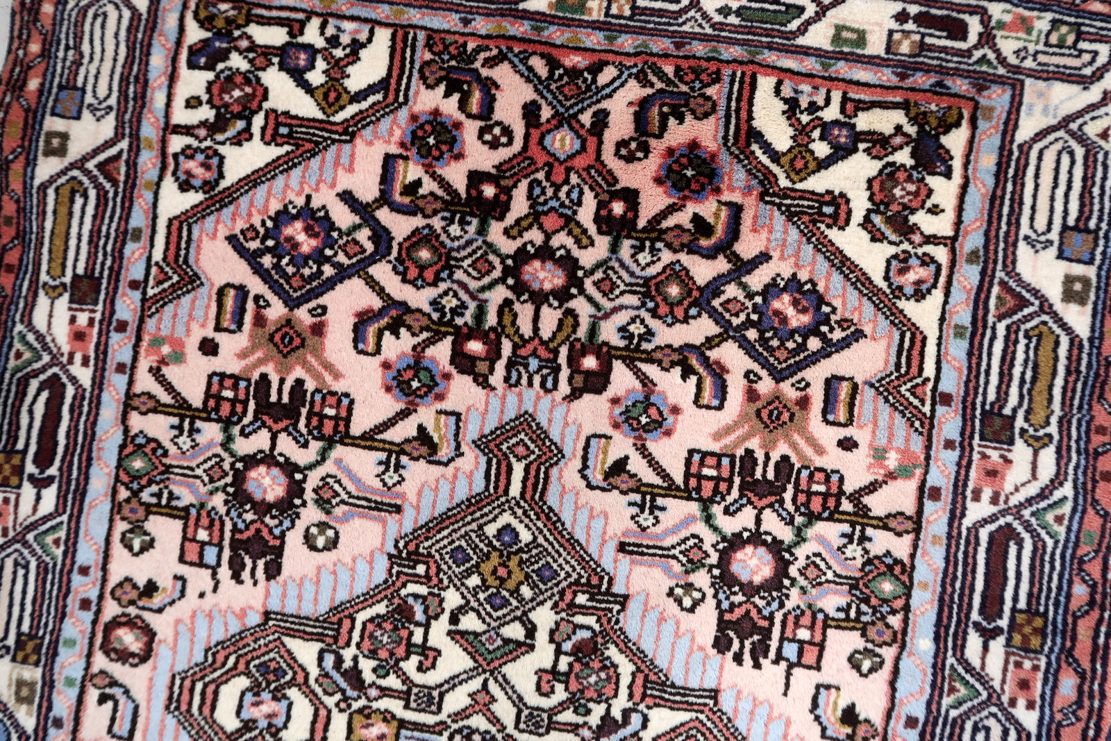 Handmade vintage Persian Malayer rug 1940s