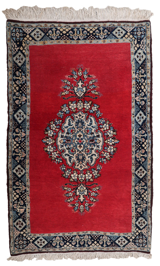 Handmade vintage Persian Tabriz rug 1950s