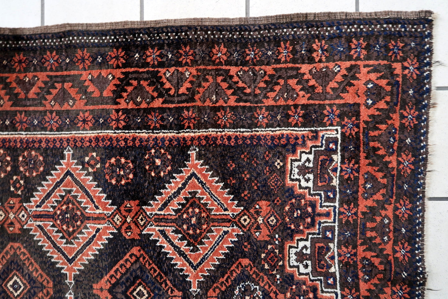 Handmade antique Afghan Baluch rug 1920s