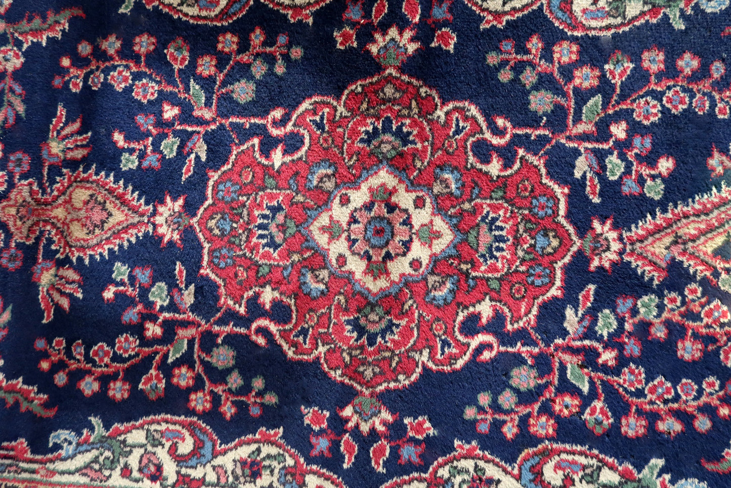 Handmade antique Persian Kerman rug 1930s
