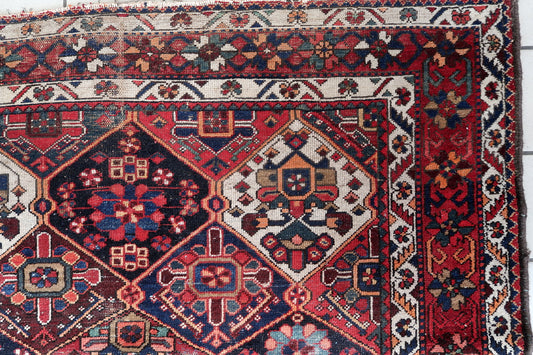 Handmade antique Persian Bakhtiari rug 1930s